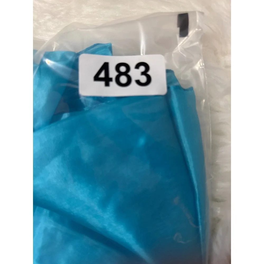 Unbranded 100% Silk Scarf Turquoise Blue Solid Shimmer Rectangular Wrap 44x41